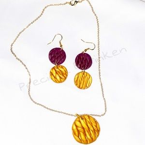 Earring and necklace set.